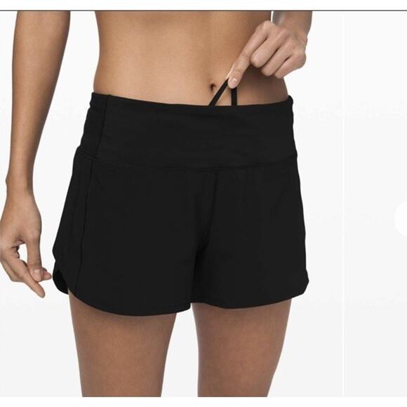 NWT Lululemon Speed Up Mid-Rise Short 4" Black Sz 6 Run Walk Workout Fully Lined - Picture 4 of 10